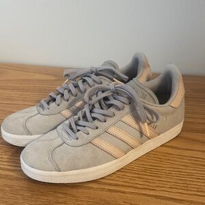 Adidas Gazelle Gray and Pink Suede Sneakers